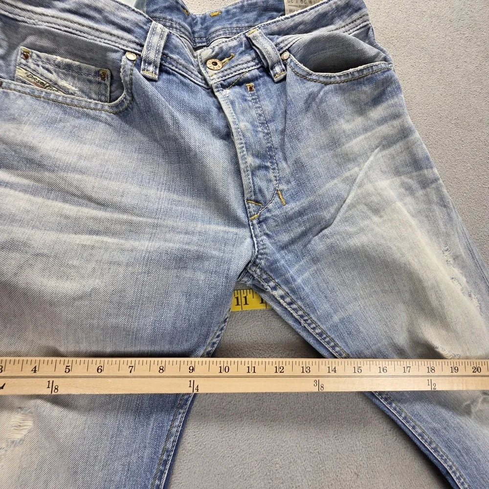Diesel Jeans Mens 29x32 Blue Safado Regular Slim Straight Altered Hem 0810N